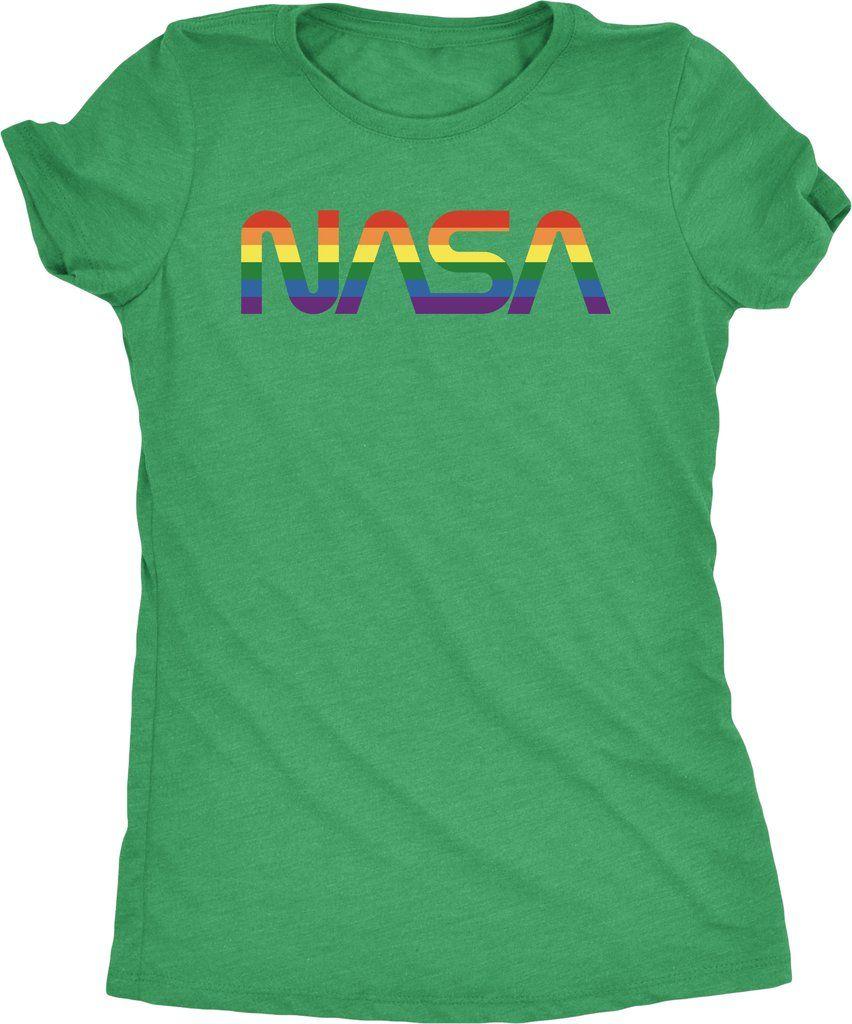 Green Worm Logo - NASA Pride Worm Logo Womens Tri-Blend T-Shirt - Trunk Candy