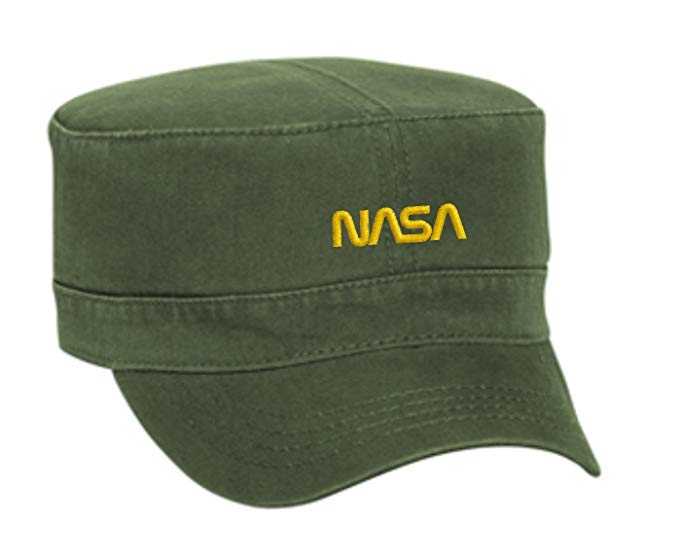 Green Worm Logo - Nasa Worm Logo Embroidered Military Style Cap