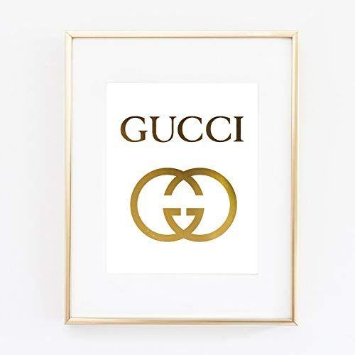 Real Gucci Logo - Gucci Logo Poster Real Gold Foil Print Wall Art Prada