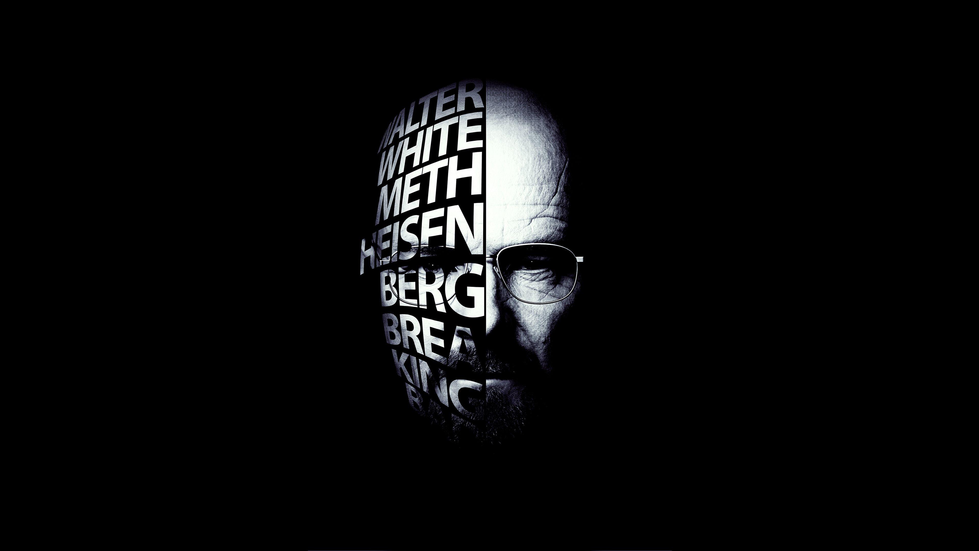 Breaking Bad Black and White Logo - Wallpaper Breaking Bad, Bryan Cranston, Walter White, Heisenberg, 4K ...