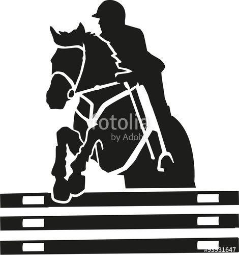 Horse Jumping Vector Logo - Show Jumping Vector With Many Details Stock Image And Royalty Free