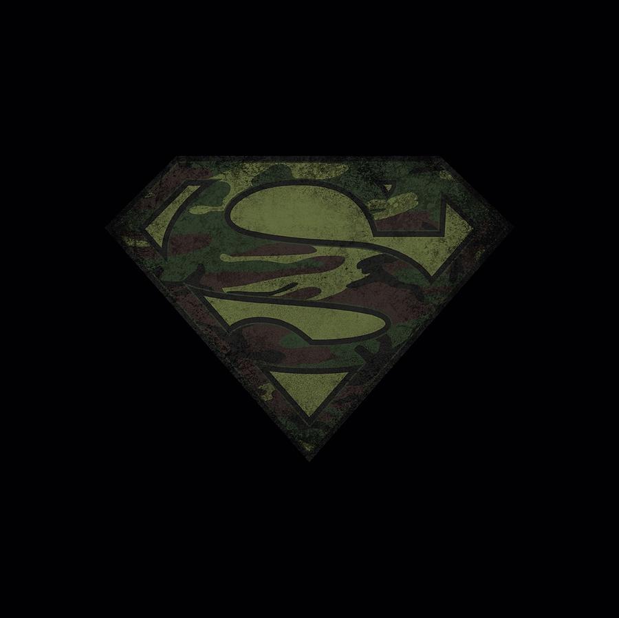 Camo Superman Logo - Superman - Camo Logo Distressed Digital Art by Brand A