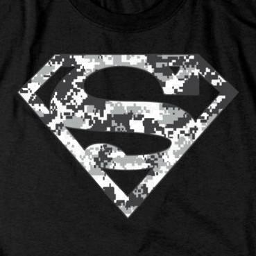 Camo Superman Logo - Superman Urban Camo On Black T Shirt