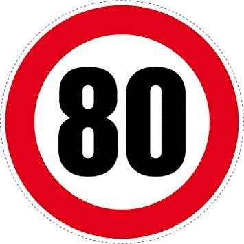 Red Oval Circle Logo - SAFIRMES 2 Red '80' Speed Limit Circle Stickers 125 mm / 5 inches