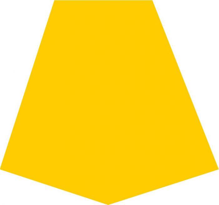 Yellow Trapezoid Logo - Reflective Bullard Style Yellow Helmet Trapezoid