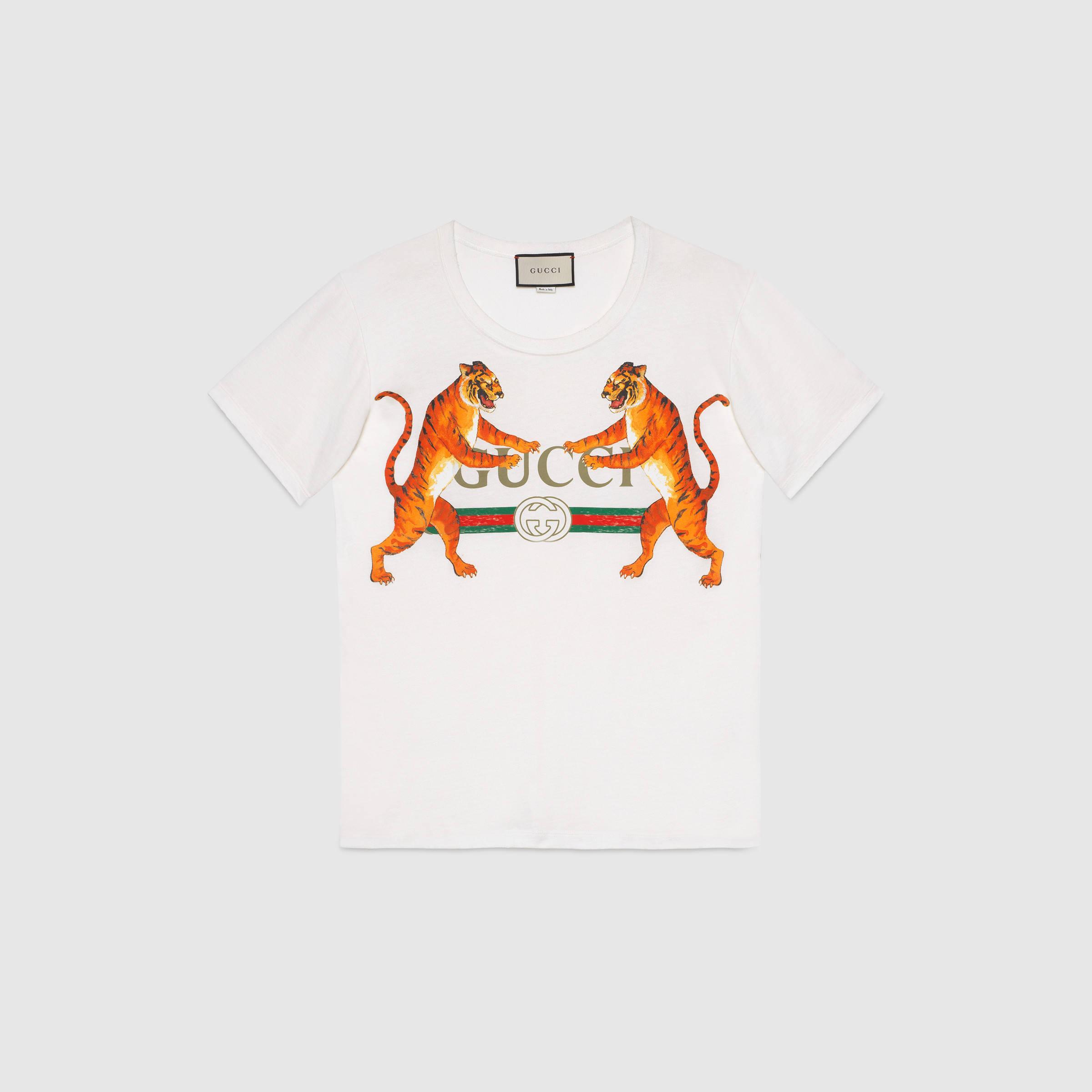 Real Gucci Logo - Discount Real Gucci Gucci logo with tigers T-shirt For Sale : Cheap ...
