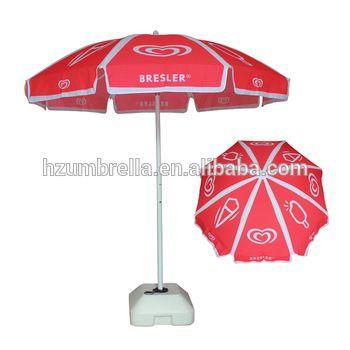 Beach Wall Logo - Best Umbrella Brand, Wall's Logo Printed Zinc Tilt Beach Umbrella