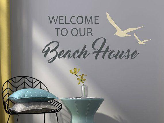 Beach Wall Logo - Welcome to our beach house wall decal beach house decal