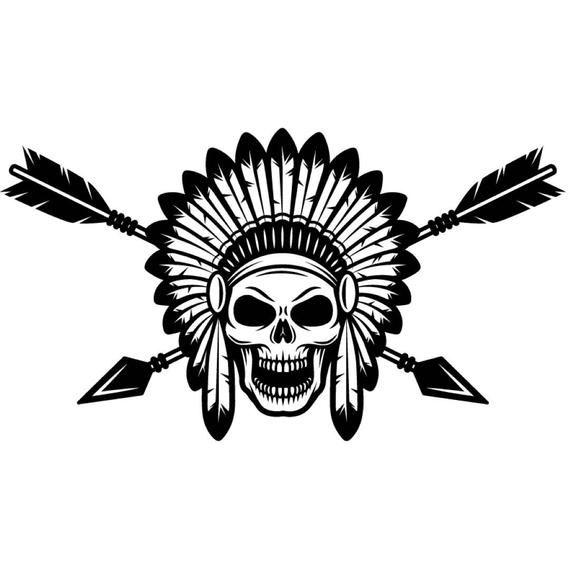 Native Feathers Logo - Indian Logo 1 Native American Warrior Skull Axe Headdress | Etsy