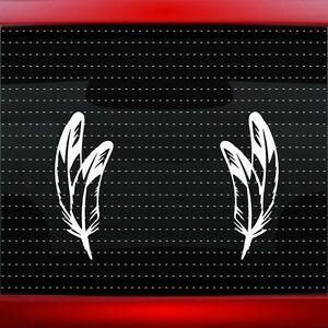 Native American Feather Logo - Feather Pair Native American Car Decal Window Sticker Bear Paw