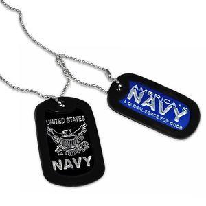 Military Navy Logo - U.S. Navy Logo Military Dog Tag w/ Stainless Steel Bead Chain