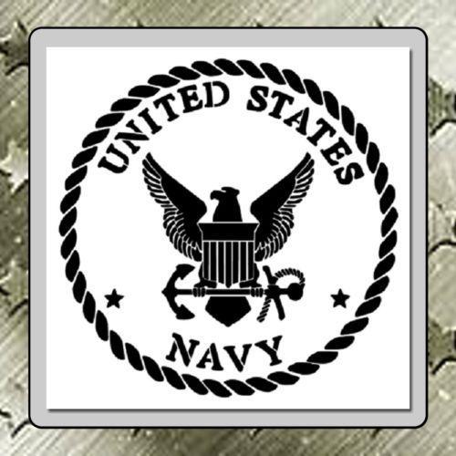 Military Navy Logo - STENCIL Round United States NAVY Logo Military Eagle Anchor