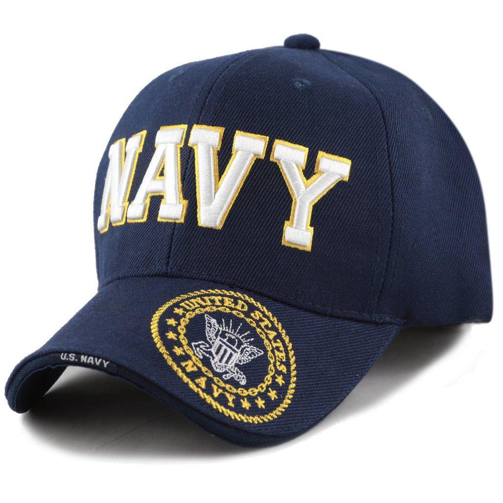 Military Navy Logo - US NAVY LOGO Cap Blue Hat United States Military Adjustable One Size