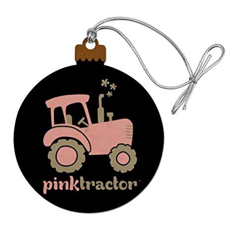 Farm Tractor Logo - Amazon.com: Graphics and More Pink Farm Tractor Logo Wood Christmas ...
