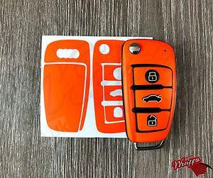 Orange Key Logo - GLUT ORANGE Key Wrap Cover Skin Audi Remote RS A1 A3 A4 A5 A6 A8 TT ...