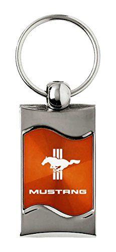 Orange Key Logo - Premium Chrome Spun Wave Orange Ford Mustang Old Genuine Logo Key ...