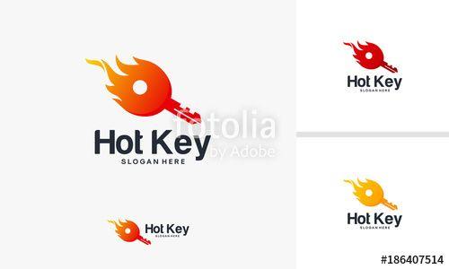 Orange Key Logo - Hot Key logo designs concept, Fire Key logo template designs, Fire ...