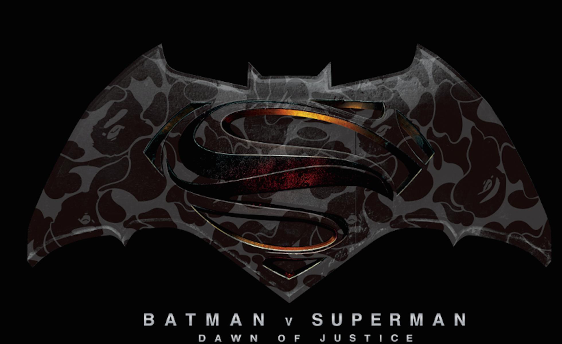 Camo Superman Logo - BAPE Adds Their Touch to Batman's and Superman's Logo - hubwav