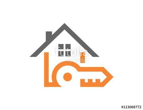 Orange Key Logo - House key logo