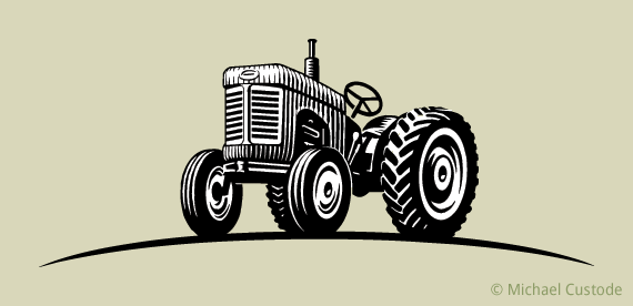Farm Tractor Logo - The Back 40 Restaurant. Michael Custode Illustration and Design
