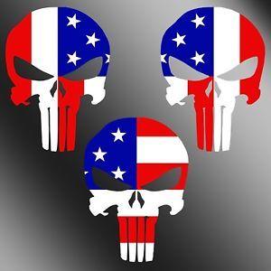 Red White Blue Punisher Logo - Punisher Skull Decal Red White Blue Vinyl Choose Flag Sticker | eBay
