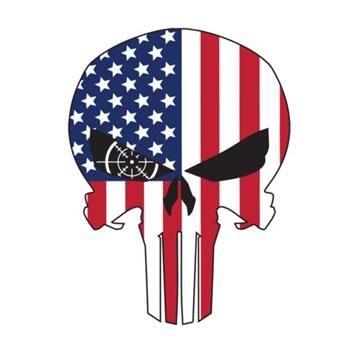 Red White Blue Punisher Logo - USA Flag Punisher Skull 7.5