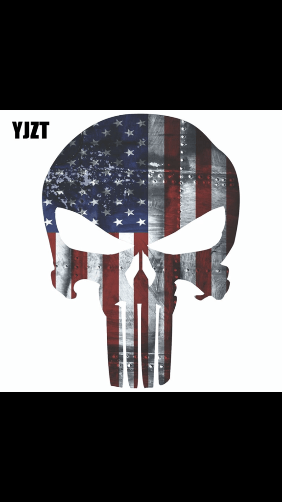 Red White Blue Punisher Logo - Red White and Blue Punisher Decal – B&S Motorcycle Store 