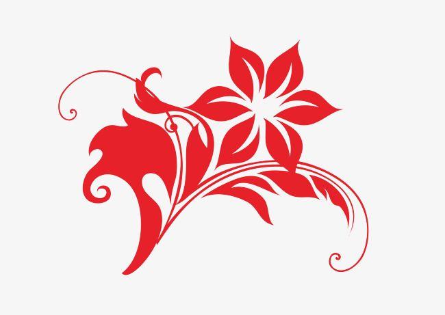 Red Flower Logo - Vector Red Flower Picture Material, Flower Vector, Flower, Pattern
