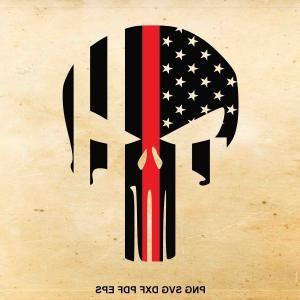 Red White Blue Punisher Logo - Marvel Netflix Punisher Skull Meaning Cops Soldiers