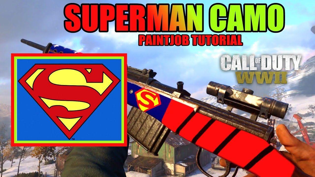 Camo Superman Logo - HOW to MAKE SUPERMAN CAMO in COD WW2. SUPERMAN LOGO PAINTJOB