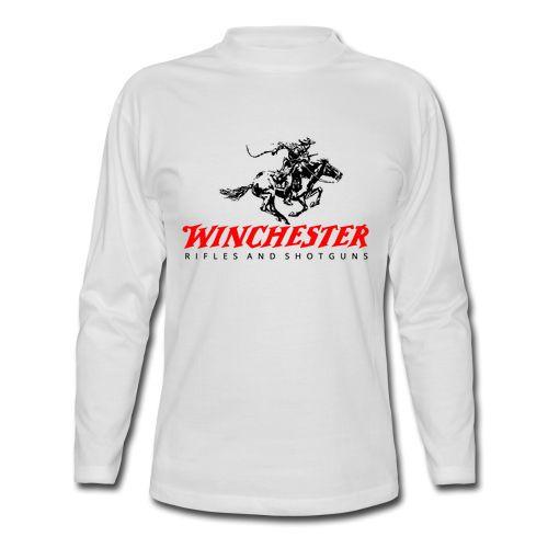Winchester Firearms Logo - Winchester Rifle and Shotguns Firearm Logo White Long Sleeve T-Shirt ...