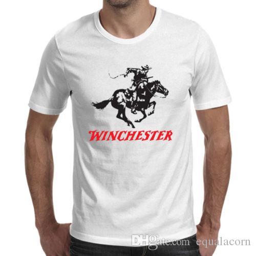Winchester Firearms Logo - Winchester Gun Pistols Riffle Firearms Logo White T Shirt Cool ...