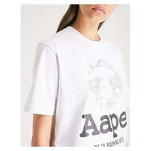Aape Logo - AAPE Logo Print Cotton Jersey T Shirt T Shirts