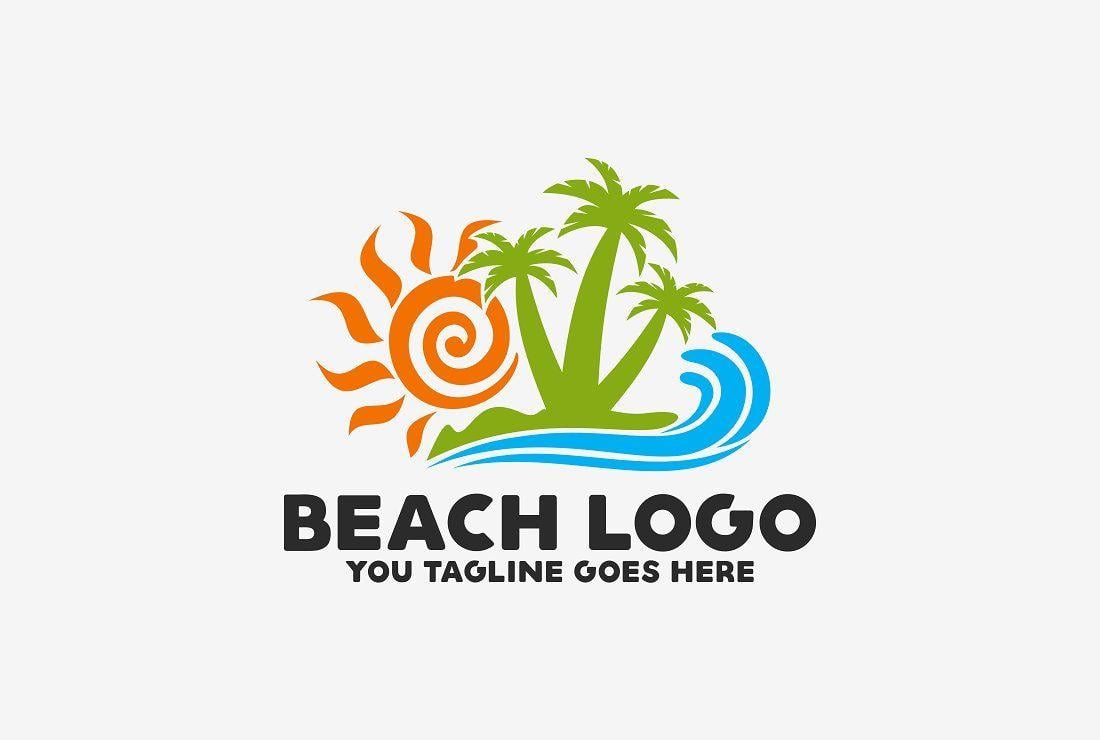 Beach Logo - Beach Logo Logo Templates Creative Market