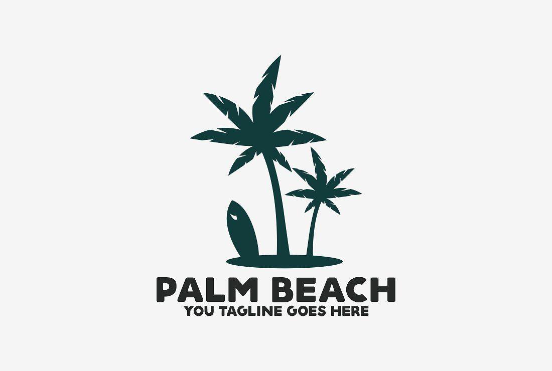Beach Logo - Palm Beach Logo ~ Logo Templates ~ Creative Market