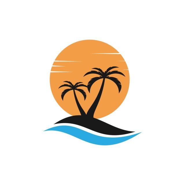 Beach Logo - Palm Tree Beach Logo Template for Free Download on Pngtree