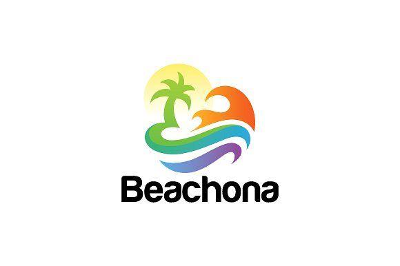 Beach Logo - Sun Beach Logo Logo Templates Creative Market