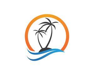 Beach Logo - coconut Tree In Beach Logo