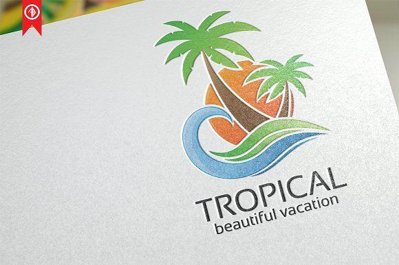 Beautiful Beach Logo - Tropical / Beach - Logo Template ~ Logo Templates ~ Creative Market