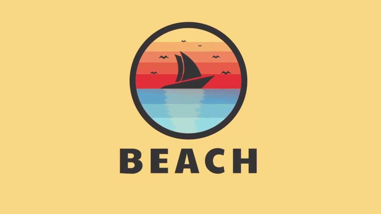 Beach Logo - How to Make Beach ilustration | Beach Logo in Corel Draw - YouTube