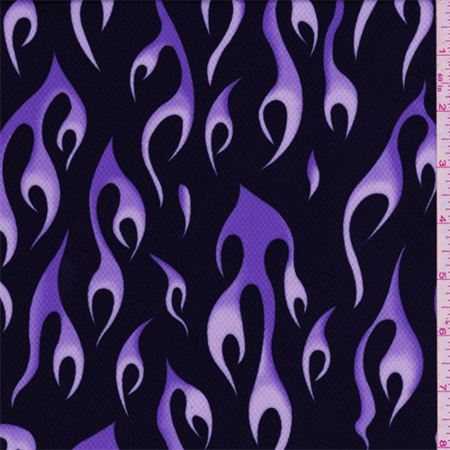 Black and Purple Flames Logo - Black Purple Flame Athlete Mesh, Fabric Sold By The Yard