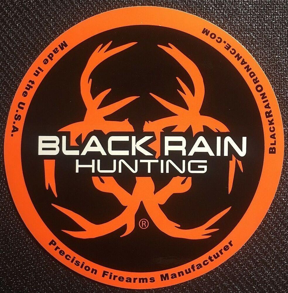 Orange Andblack U Logo - New! BLACK RAIN HUNTING Orange & Black Decal Black Rain Ordnance