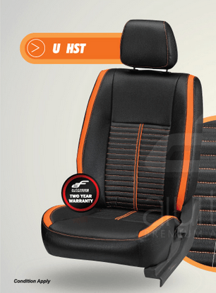 Orange Andblack U Logo - Orange And Black U HST Seat Cover, R P Autostyle | ID: 17858759497