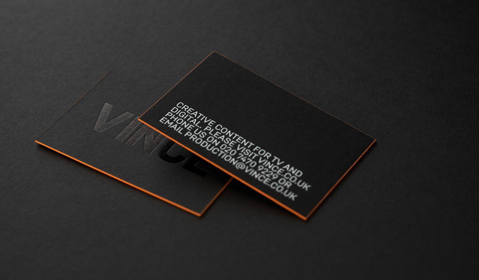 Orange Andblack U Logo - Impressive Black Business Cards With Orange Edges