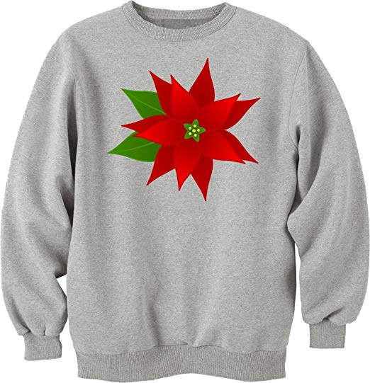 Poinsettia Logo - Christmas poinsettia flower logo Unisex Sweater: Amazon.co.uk: Clothing