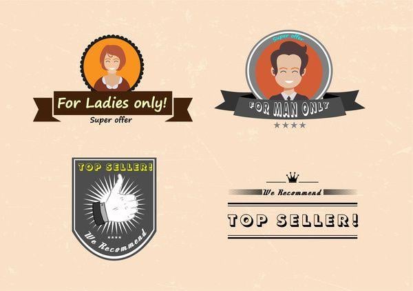 Top Seller Logo - Top seller logos set vector with vintage style Free vector in Adobe ...