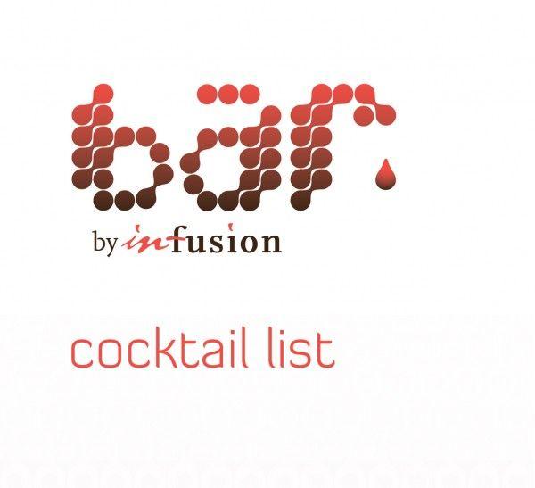 Bar Service in the Red Circle Logo - Bar By In Fusion Cocktail Menu. In Fusion Catering ServicesIn