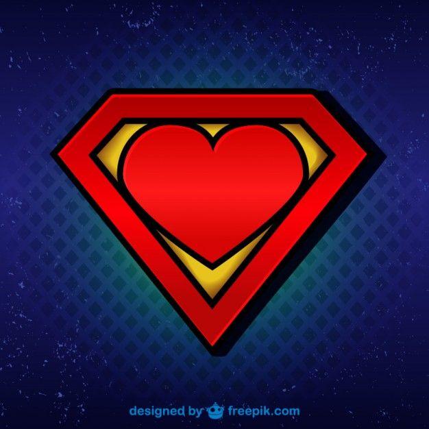 Valentine Superman Logo - Superman logo with heart Vector | Free Download