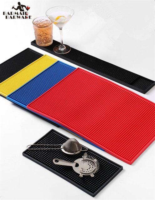 Bar Service in the Red Circle Logo - 3 Size & 4 Colors Rectangle Rubber Beer Bar Service Spill Mat For ...