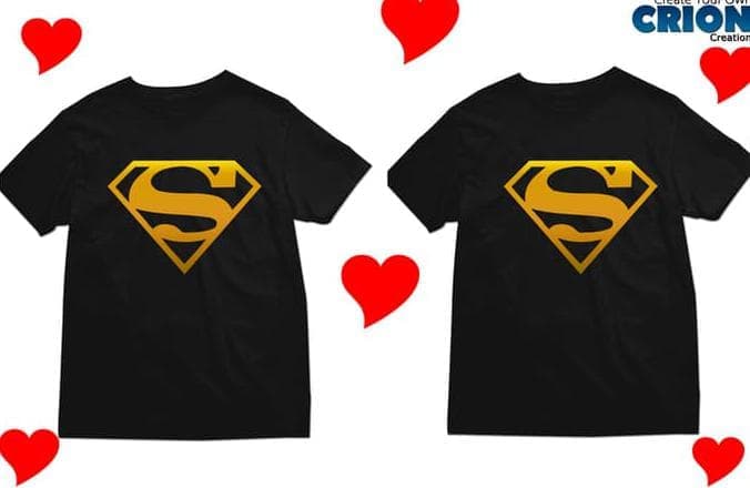 Valentine Superman Logo - Jual Dijual Kaos Couple Valentine - Superman Logo Gold - By Crion ...